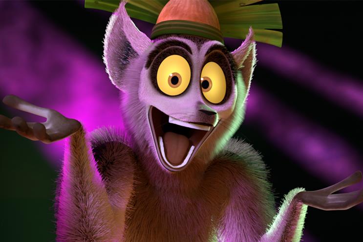 King Julien: one of the first characters to make an appearance on the DreamWorks channel