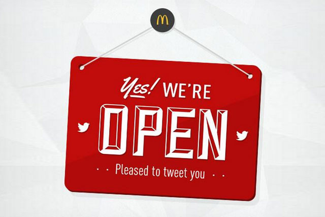 McDonald's UK: is 'open' on Twitter