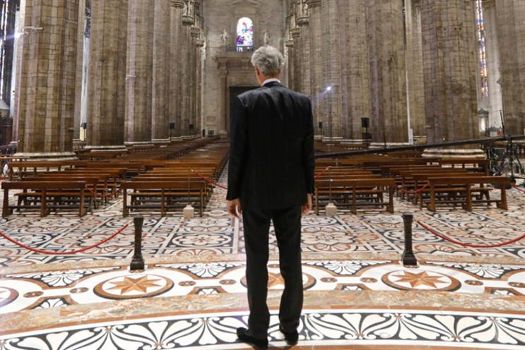 Bocelli: sang in Milan on Easter Sunday