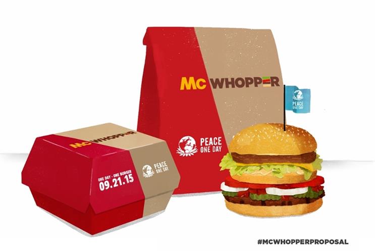McWhopper work paid homage to the rivalry between McDonald's and Burger King