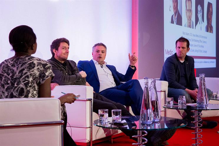 Media360 panel (l-r): Charles; Mark Adams, senior VP, Vice Media; Matt Adams; Holdway.