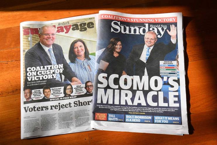 News Corp: its newspapers have shown support for prime minister Scott Morrison and his Liberal Party 