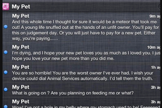 My Pet: sent messages to a nine-year-old girl