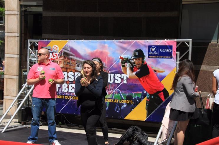 Passers-by could take part in the activation's 'Crazy Catch' competition