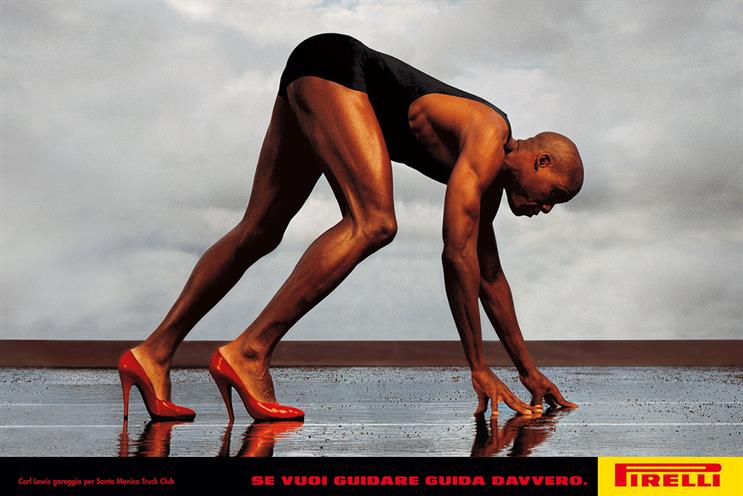 Carl Lewis: the athlete stars in one of Pirelli's most famous ads from the 90s