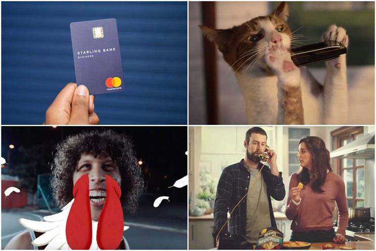 Clockwise from top left: Starling Bank, More Th>n, KP Snacks and KFC