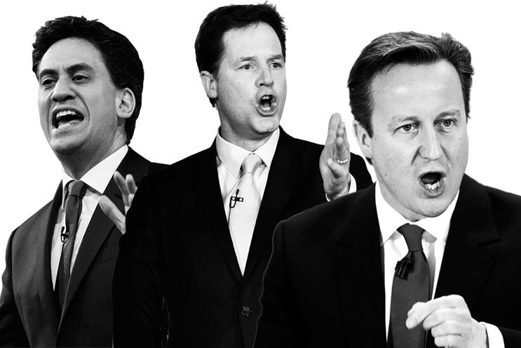 Ed Miliband, Nick Clegg and David Cameron