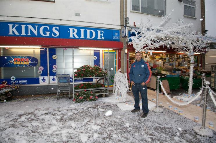 Pardip Kumar's store was transformed into a winter wonderland courtesy of Quaker Oats
