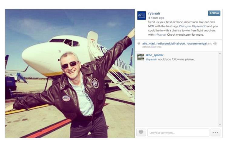 Ryanair: CEO Michael O'Leary takes a 'wingsie'