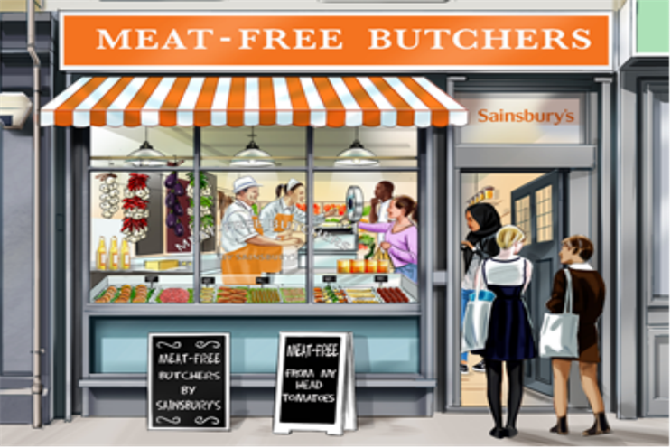 Sainsbury's: items on offer include pulled jackfruit and 'shroomdogs'