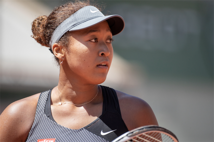 Naomi Osaka in the first round of the French Open. (Photo credit: Getty Images).