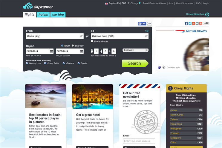 Skyscanner: handed media duties to SMG