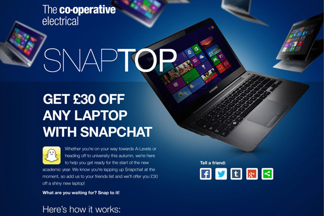 The Co-op: uses Snapchat for promotional campaign