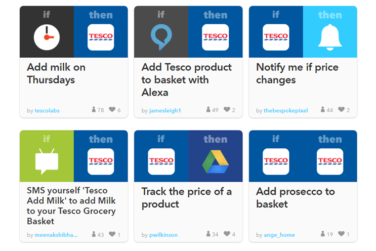 Tesco partnered with automation platform IFTTT to allow shoppers to create a wide range of custom processes