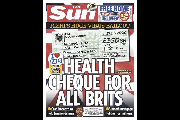 The Sun: front page today (Twitter: @TheSun)