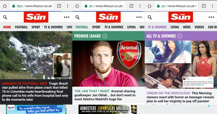 The Sun: has increased mobile audience by more than 900%