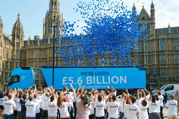TransferWise released 5,600 balloons outside Westminster and across London in the protest stunt