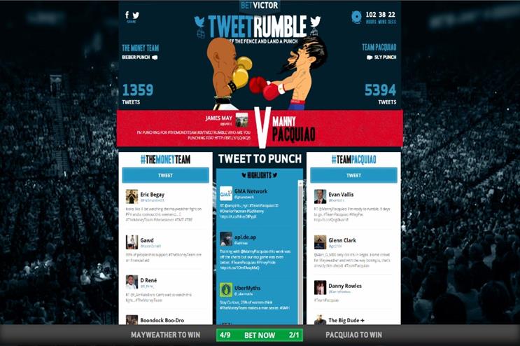 Betvictor enlisted VCCP to create its TweetRumble campaign