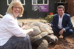 Mary-Lorraine Hughes, acting CEO at Twycross Zoo & Adam Elliott, president of The Lindley Group