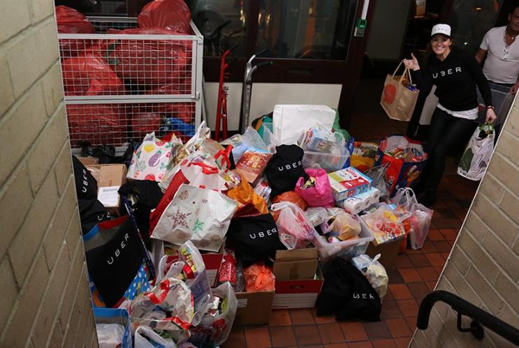 Christmas donations from Uber users