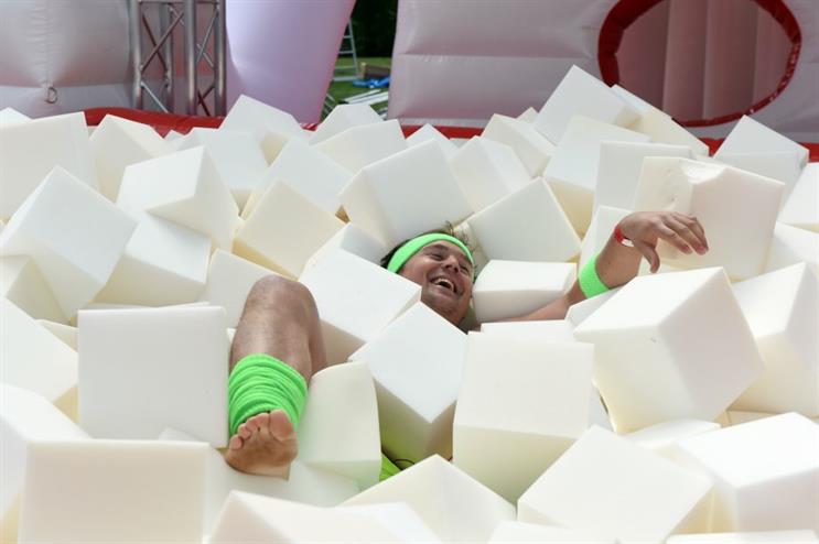 Up & Go's activation featured hurdles, tunnels, punch bags, a trampoline bridge and ball pit