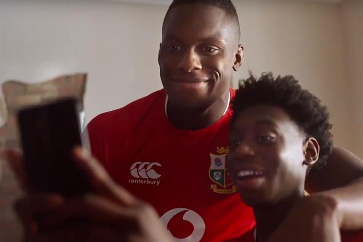 Vodafone: Lions squad member Maro Itoje makes an appearances