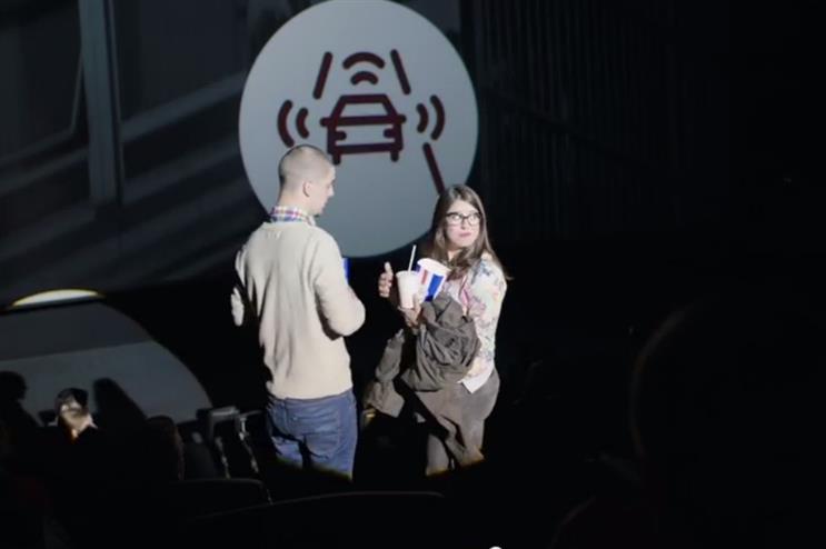 Volkswagen stunt quite literally shines the spotlight on late cinemagoers in Spain