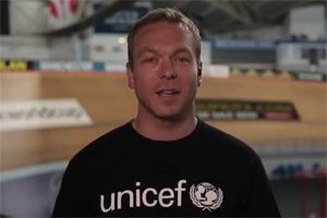 Sir Chris Hoy features in Unicef's video for Commonwealth Games