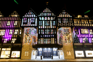 Festive projections on Liberty's Tudor building. Image: Matt Chung