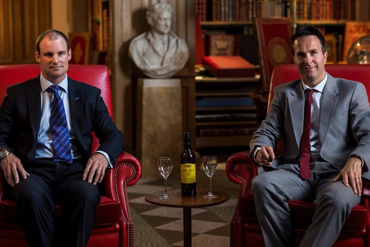 Andrew Strauss and Michael Vaughan: team up with Sky Sports and MediaCom for Wolf Blass campaign
