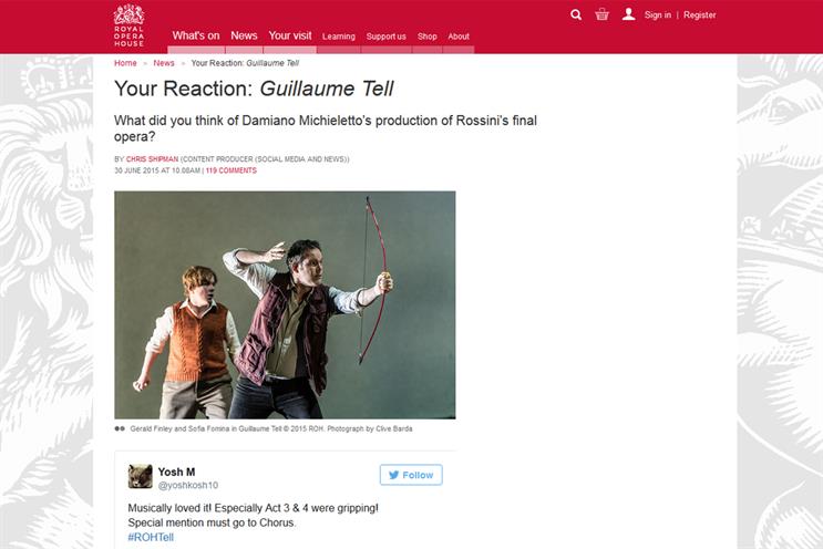 The Royal Opera House: the venue's 'Your Reaction' content hub