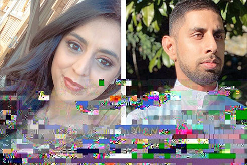 Zoom: the couple were maried whilst isolating apart. 