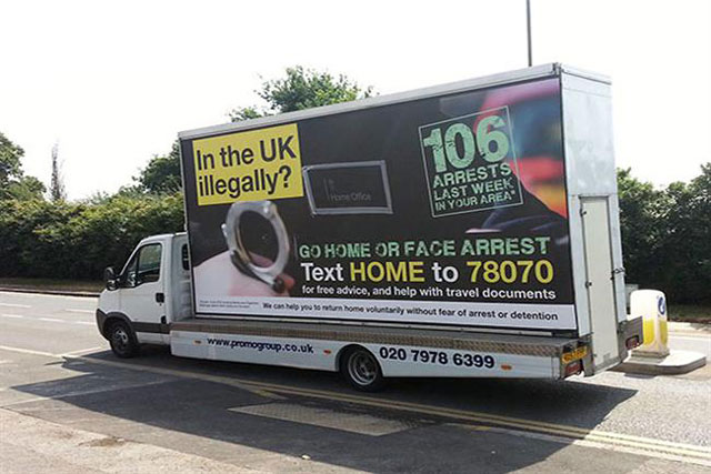 Immigration campaign: Home Office rules out national ad-van activity