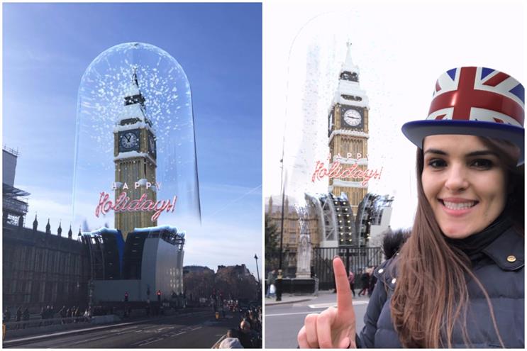 Snapchat S Big Ben Lens Peels Away Scaffolding On Clock Tower