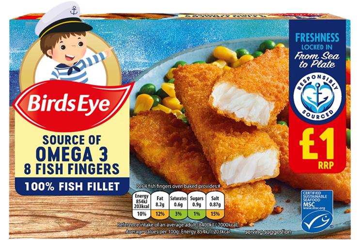 The new 'mini' captain will be the face of limited edition Birds Eye Fish Finger packs