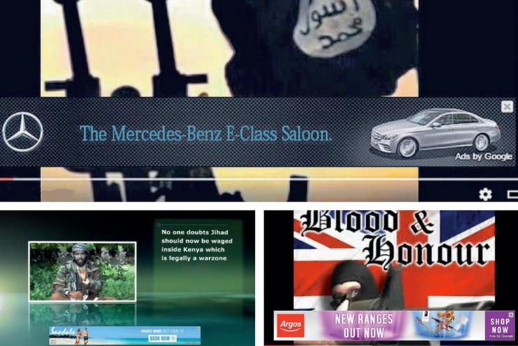 Mercedes-Benz, Argos and Sandals ads: appeared on extremist content