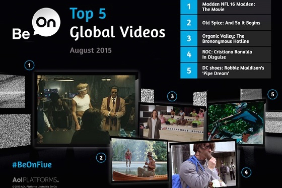 Be On's top 5 global brand videos, August 2015