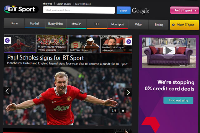 BT Sport: owns broadcast rights for Premier League, Champions League and FA Cup