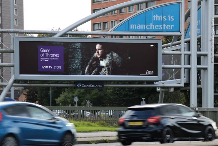 Chart-topper BT TV used Game of Thrones to promote its service on large-format roadside billboards