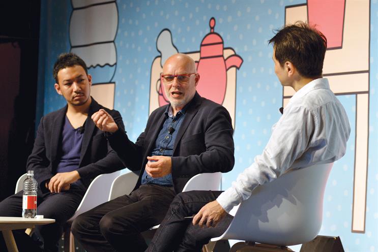 Brian Eno: told Togo Kida (left) and Koichi Yamamoto (right) that he felt ‘numbingly bored’ with ordinary music videos and needed their help to create a new concept for his latest project, The Ship