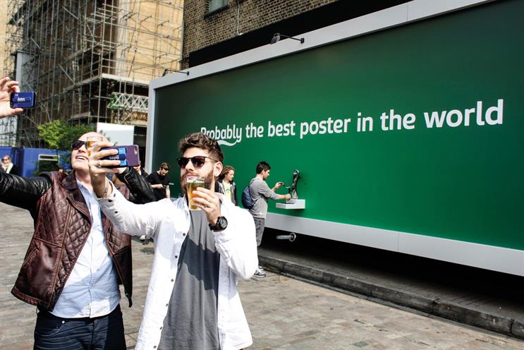 "The beer-dispensing poster was placed in the Truman Brewery and treated like a pop-up, live for only six hours"