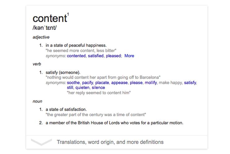 other words for content definition