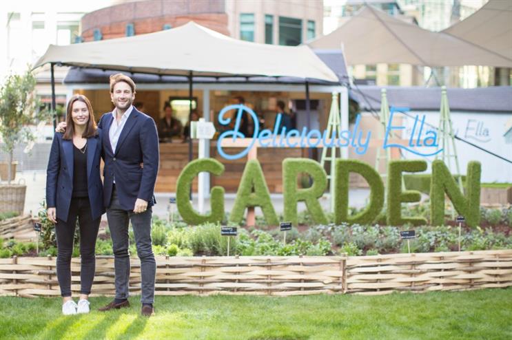 Ella Mills and her husband Matthew Mills at the Deliciously Ella Garden and Deli pop-up