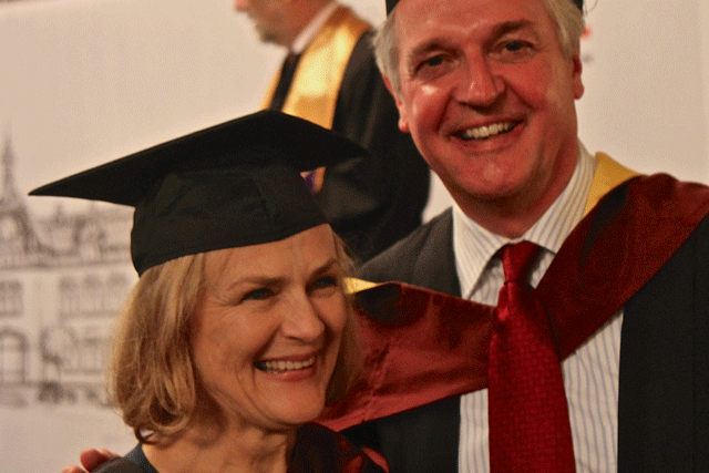Kate Roberston and Paul Polman: celebrate their honorary doctorates