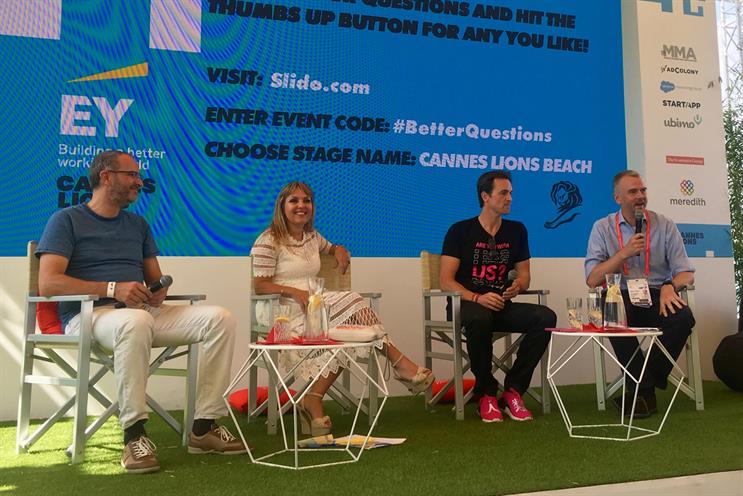 Panel (L-R): Sijanta; Santos; Nick Drake, EVP marketing and experience at T-Mobile; and Andrew Palmer, business affairs editor at The Economist