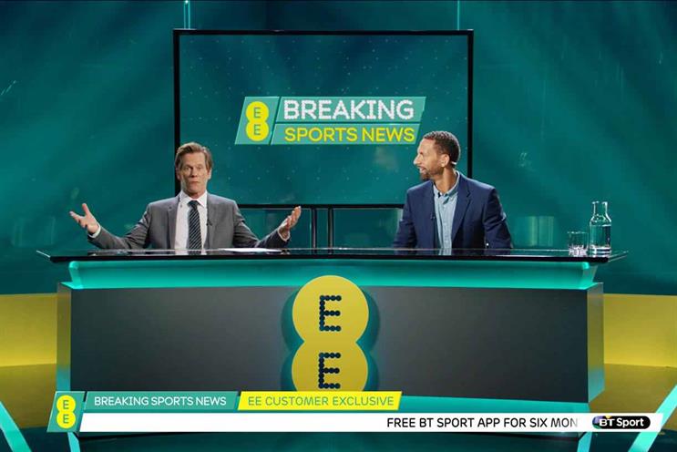 EE: launched its first joint brand campaign last year starring Kevin Bacon and Rio Ferdinand