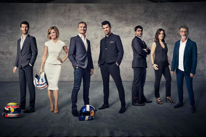 Channel 4's F1 presenting team will be led by David Coulthard and Steve Jones (third and fourth from left)