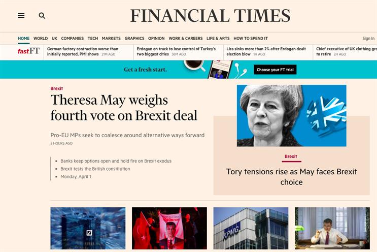 Financial Times attracts one million paid readers
