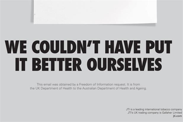 Gallaher: plain tobacco packaging ad is banned
