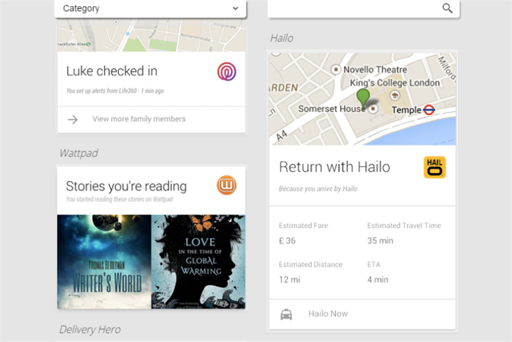 Google Now: digital assistant service now includes brand information